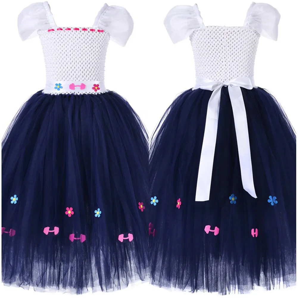 

Kids Girls Luisa Madrigal Cosplay Costume Mesh Dress Outfits Halloween Carnival Suit