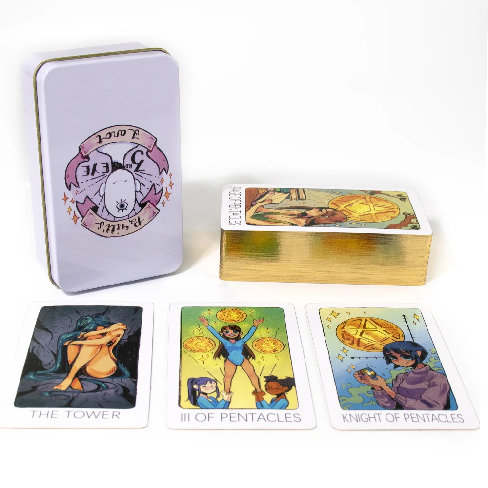 

Britt's Third Eye Tarot Deck with Gold Edges High Quality 78 Pcs Board Game Mysterious Divination Deck Party Entertainment Game