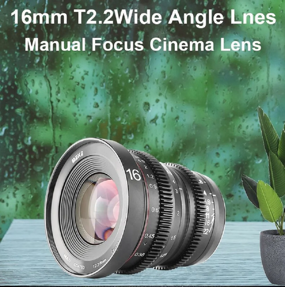 

Meike 16mm T2.2 Manual Focus Aspherical Portrait Cine Lens For Olympus Panasonic Lumix Micro Four Thirds (MFT, M4/3) Mount
