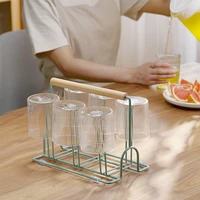 glass cup drying rack with handle non slip water cup drain storage rack upside down cup stand glass cup drain holder
