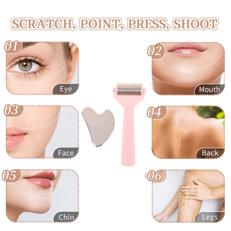 2 шт. ролик для льда лица из нержавеющей стали металлический набор инструментов