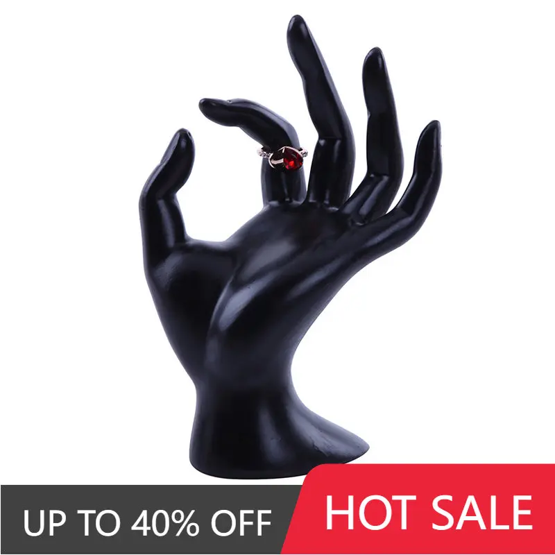 

1 Pcs Lady Mannequin Ok Shaped Stand Hand Black Velvet Ring Bracelet Necklace Chain Watch Display Holder Stand 18X11.8X8 Cm