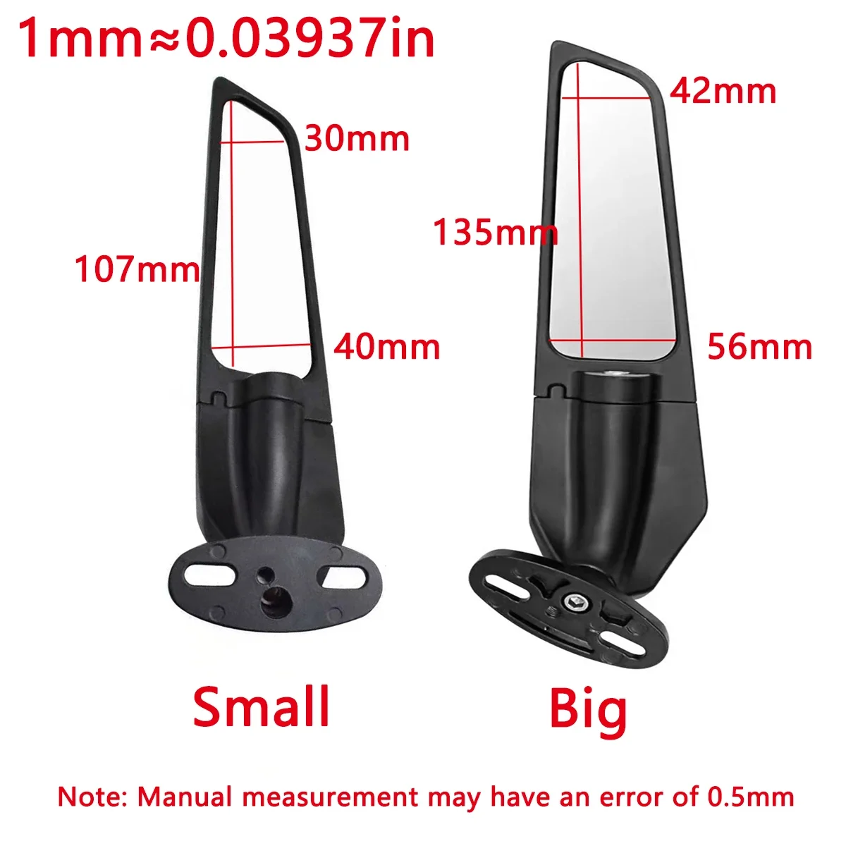 Складное зеркало заднего вида для мотоцикла Yamaha YZF FZ6R R1/LE R25 R3 R125 R15