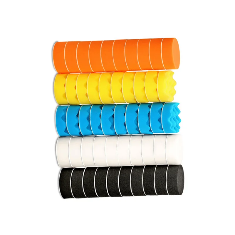 

50 Pcs 3 Inch/75mm New Car Polishing Sponge Foam Pads Discs Car Cleaning Buffing Waxing Tool Car Body Scratch Repair Tool