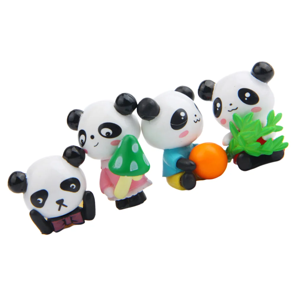 

4PCS Adorable Mini Panda Decorations Creative Mini Panda Ornaments Panda Decor