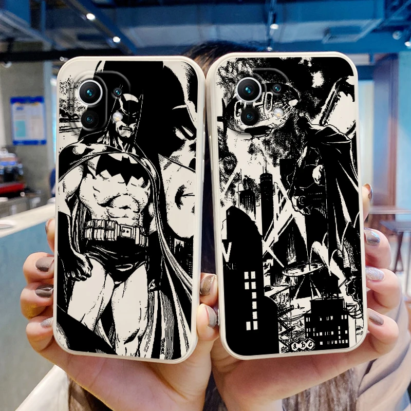 

Black and white comics Batman Phone Case For Xiaomi Mi 13 12S 12 12T 12X 11i 11T 11 10 10S 10T Pro Lite Ultra Liquid Rope TPU