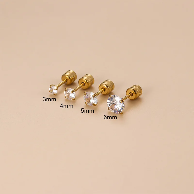 

1Piece Stainless Steel 3mm-6mm Zircon Cartilage Piercing Stud Earring For Women Ear Tragus Piercing Earring Jewelry