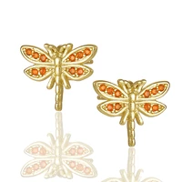 simple summer fashion jewelry insect diamond wild earrings small dragonfly ear pin personality temperament earring gift