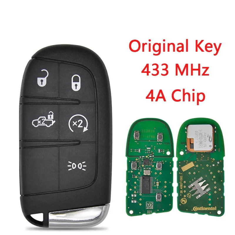 Keyless 5 Button for F-i-at 500 500L 500X 2016+ Smart Remote Key Fob Auto Control 433MHz 4A Chip SIP22 Blade