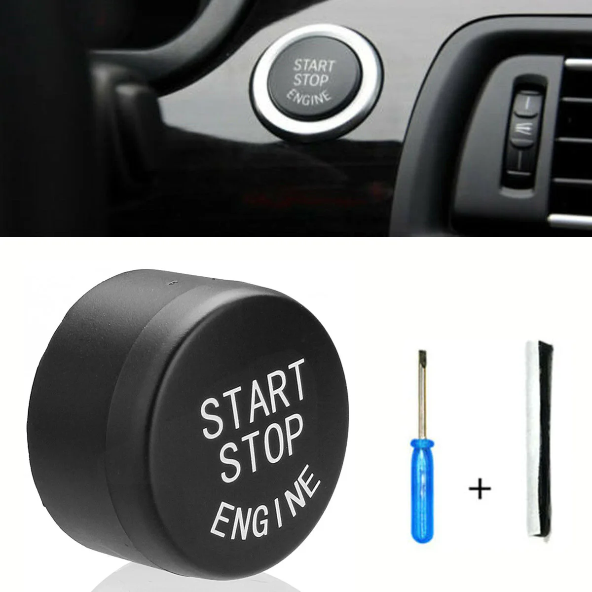 

1x Car Start Stop Engine Button Switch Cover For BMW 5 6 7 Series F01 F02 F10 F11 F12 F13 2009-2013 Auto Styling Accessories