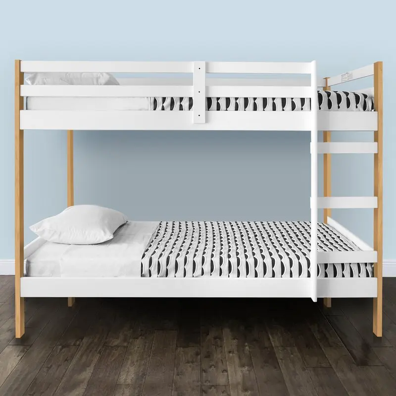 

Twin Over Twin Bunk Bed, White/Brown