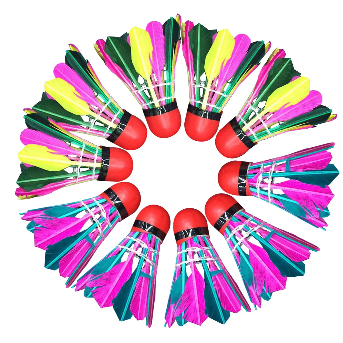 

11 шт., разноцветные воланы для игры в бадминтон