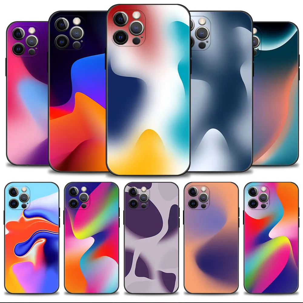 

Luxury Rainbow Fluid Color Art Phone Case For Apple iPhone 14 13 12 11 Pro Max 13 12 Mini XS Max XR X 7 8 6 6S Plus Shell Cover