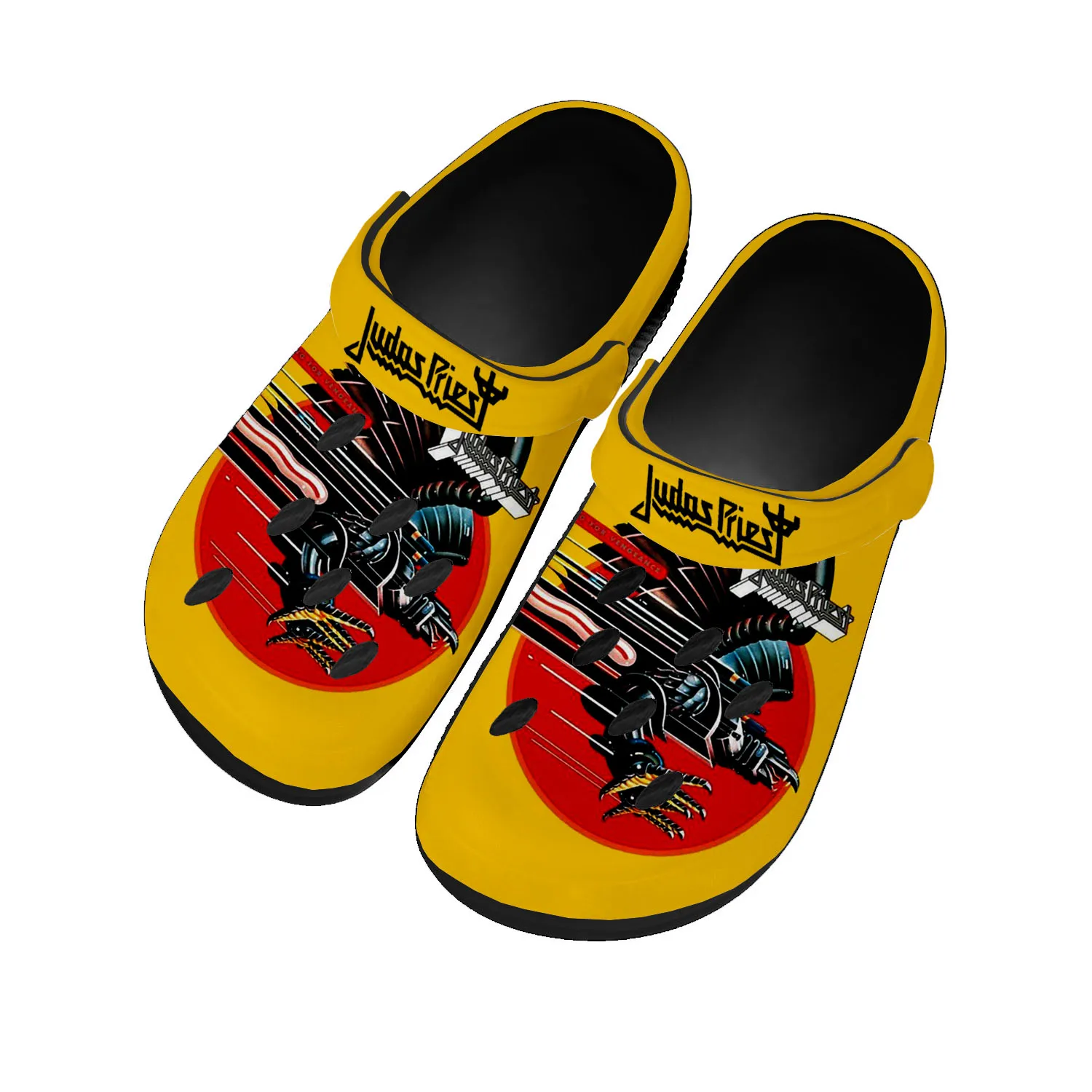 

Judas Priest Heavy Metal Rock Band Home Clogs Custom Water Shoes Mens Womens Teenager Shoes Clog Breathable Beach Hole Slippers