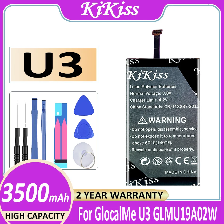 

Оригинальный аккумулятор KiKiss 3500 мАч/4100 мАч для GlocalMe U2 U2S U2CS E1 U3 GLMU19A02W Bateria