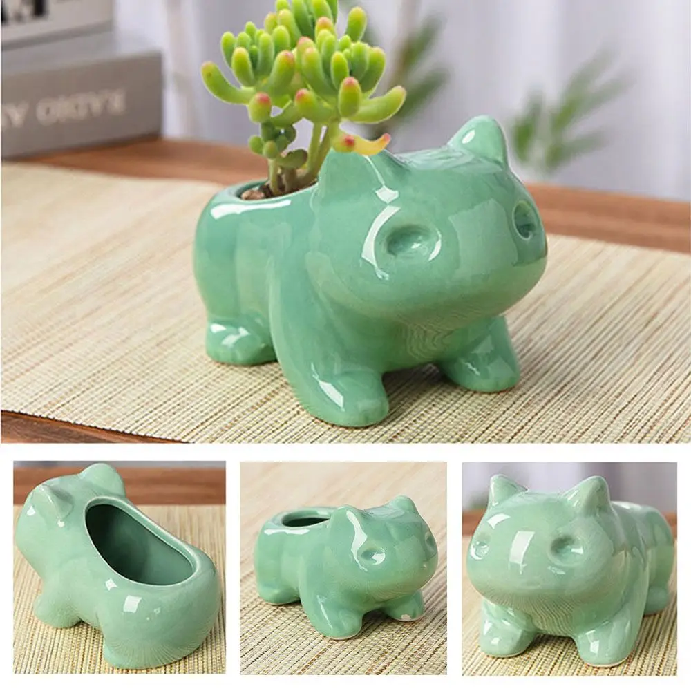 

Creative Frog Gardening Tools Ceramic Glaze Plant Flower Pots & Planters Succulent Potted Vase Flowerpots Nursery Basin