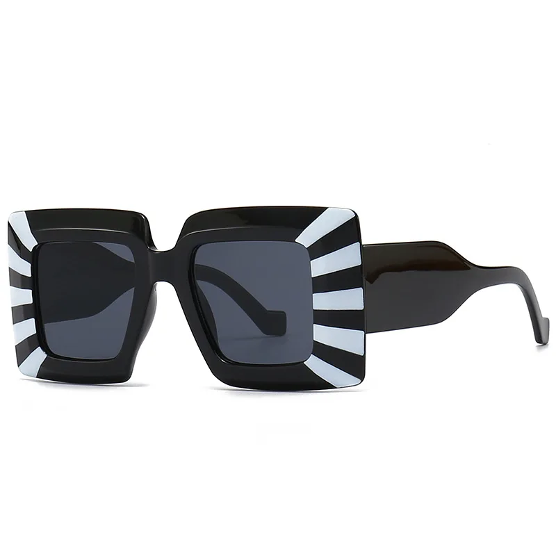 Очки солнцезащитные женские квадратные в полоску брендовые модные роскошные