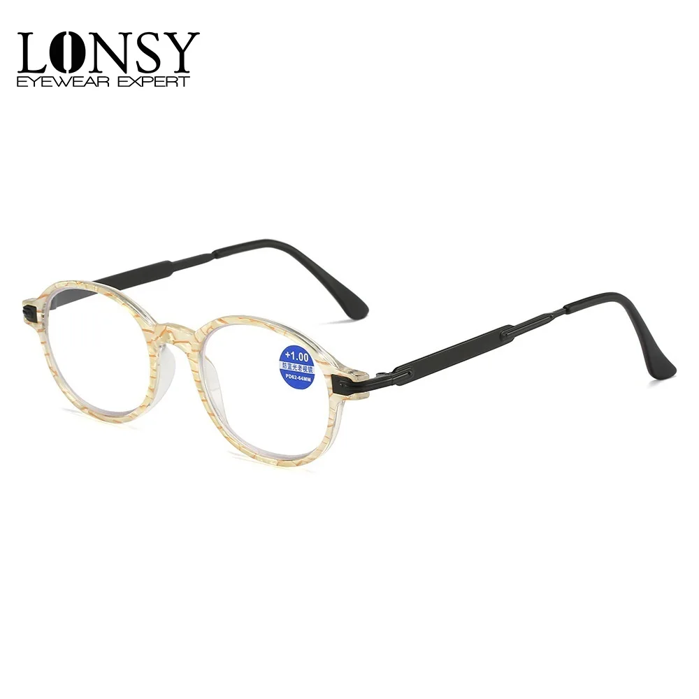 

Модные очки для чтения с блокировкой сисветильник, женские круглые очки высокого качества, оправа для очков против усталости, дальнозоркости, пресбиопии