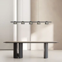 nordic minimalist restaurant chandelier bar pendant light light luxury black glass one word strip kitchen lsland hanging lamp