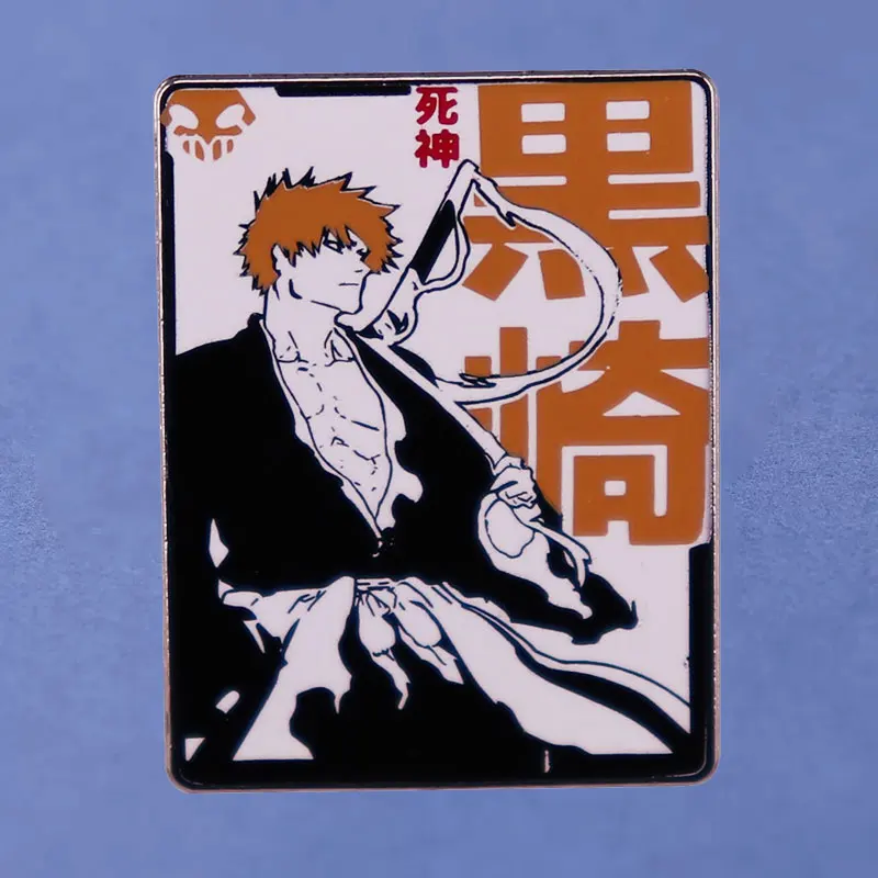 

Death Kurosaki ichigo Anime Lapel Pins Backpack Jeans Enamel Brooch Pin Women Fashion Jewelry Gifts Bleach Cartoon Badges