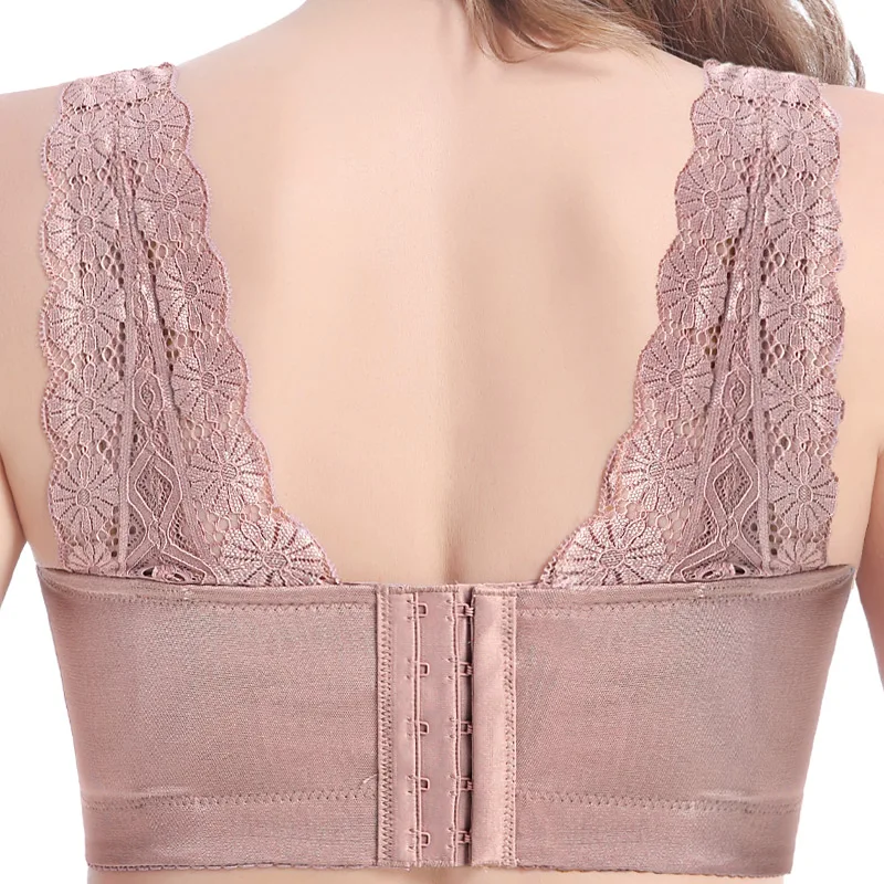 Lace Wireless Bra Hollow Out Vest Bras C D E Cup Brassiere Femme Sexy Lingerie for Plus Size Women