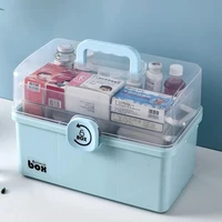 multifunctional large capacity pill case plastic first aid kit container family emergency medicine storage organizer with handle