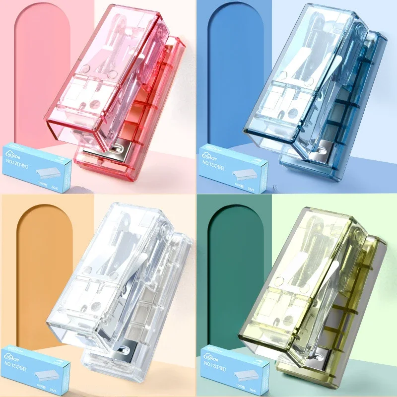 

Мини степлер для снятия гвоздей маленький студент с портативной офисной ручкой экономичный симпатичный полупрозрачный минималистичный Ins оптовая продажа