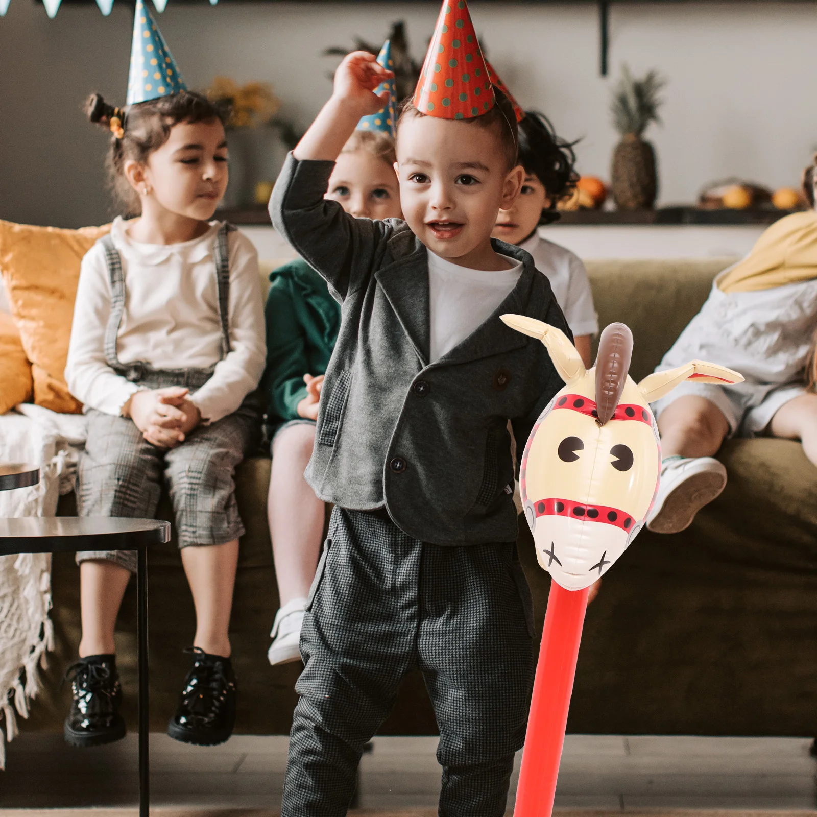 

3 Pcs Aldult Toys Animal Long Stick Kids Inflatable Horse Pvc Cowboy Party Decorations Birthday Supplies Girls Child