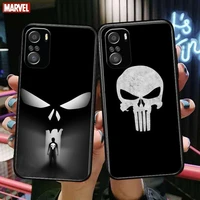 marvel punisher black for xiaomi redmi note 10s 10 9t 9s 9 8t 8 7s 7 6 5a 5 pro max soft black phone case