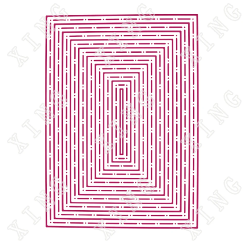 2022 Eyelet and Ring Layering Rectangle Cutting Dies Diy Craft Paper Greeting Card Diary Scrapbooking Decoration Embossing Molds | Дом и сад