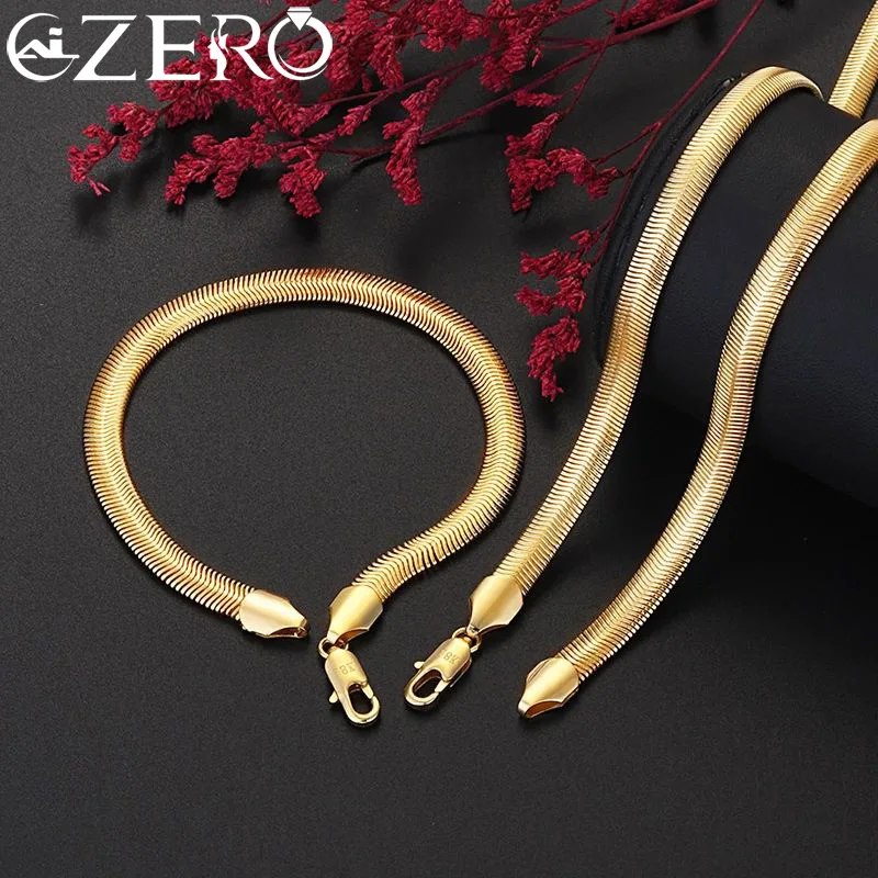 

Ожерелье и браслет из серебра 925 пробы с покрытием 24-каратным золотом 6 мм