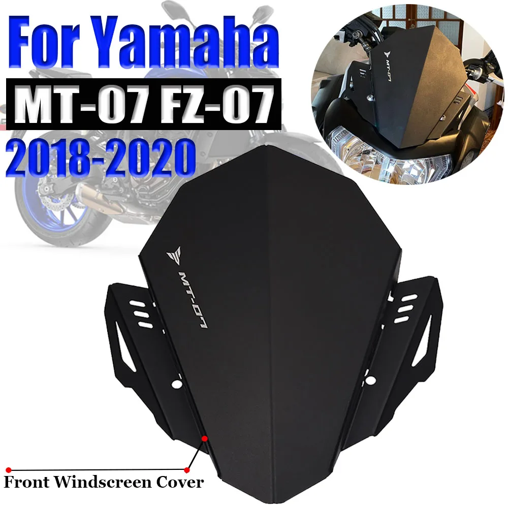 Motorcycle CNC Front Windscreen Wind Deflector Windshield Upper Cover Kit For YAMAHA MT-07 MT 07 MT07 FZ-07 FZ07 2018 2019 2020