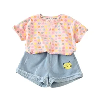 new summer baby clothes suit children girls cute fashion t shirt shorts 2pcssets toddler casual cotton costume kids sportswear