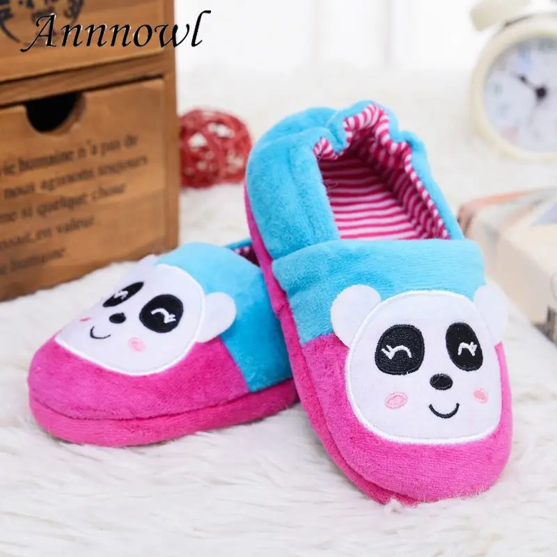 

Brand New Toddler Girl Winter Slippers Plush Warm Cartoon Panda Children Home Shoes Little Kid House Footwear Indoor Flats Shoes