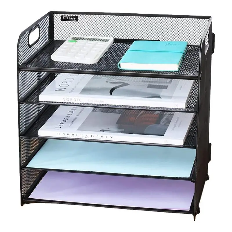 

File Tray Paper Organizer Metal Mesh Desktop Letter Organizer Metal Mesh Desk File Organizer Compact Sturdy For Bill Book File