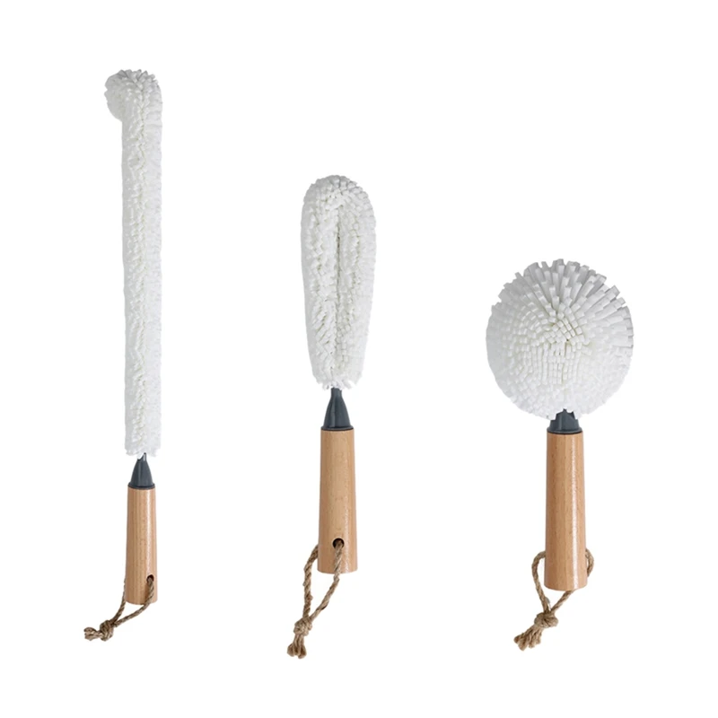 

Мягкая щетка для бутылки вина, графин, посуда, стекла, щетка для очистки пыли, гибкий набор для бара с деревянными ручками