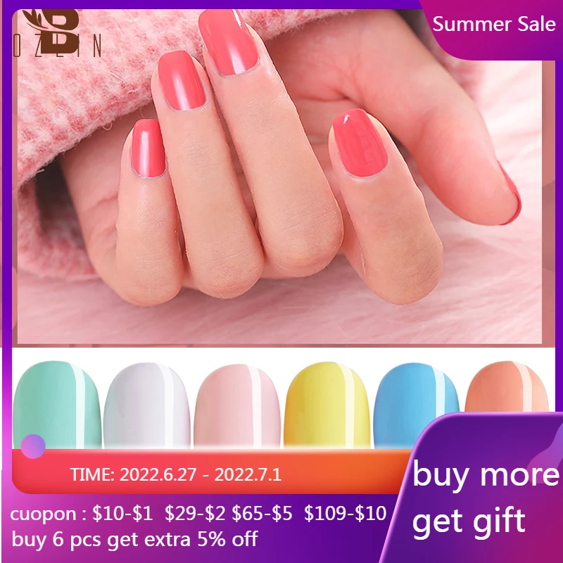 

BOZLIN Cheaper Price Plastic Color Gel Polish Summer Color Series Varnishes Semi-Permanent Varnish Soak Off UV LED Nail Gel