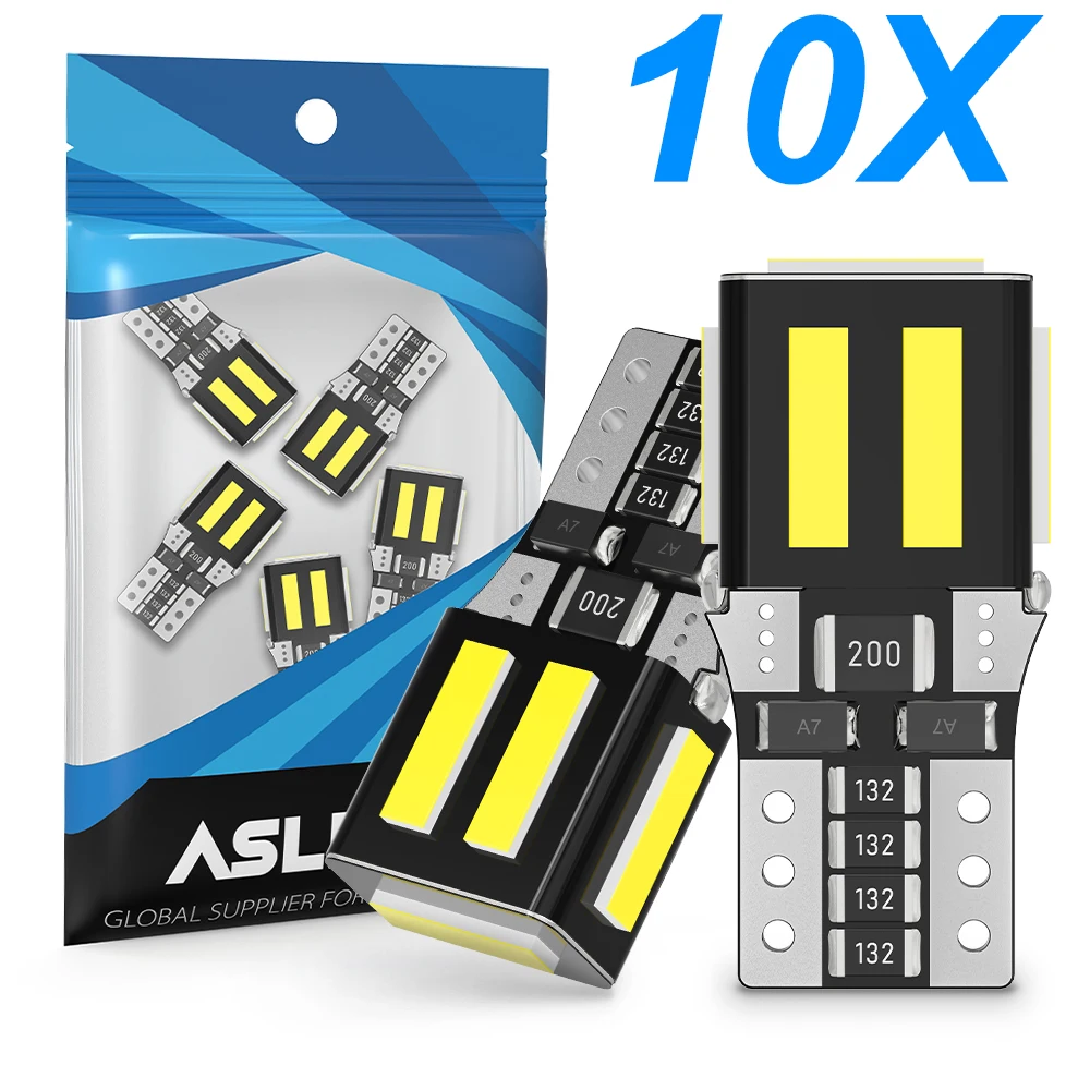 

10PCS 194 168 T10 LED W5W Canbus License Plate Bulb 7020 7SMD Car Sidemarker Parking Width Interior Dome Light Reading Lamp 12V