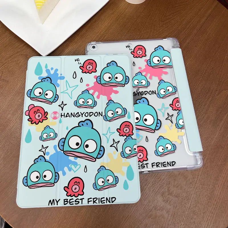 Sanrio HANYODON Hello Kitty Cartoon iPad Pro 2024 защитный чехол милый Y + 3 раза новый 9/10 Pom Purin акриловый