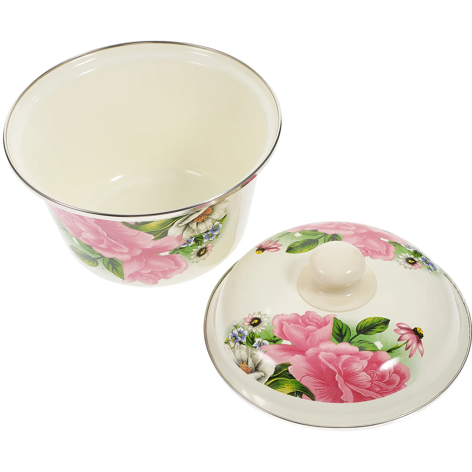 

Enamel Bowl Bowls Enamelware Basin Mixing Vintage Soup Oil Dishes Container Salad Chinese Pot Greaseretro Kitchen Storage Tureen