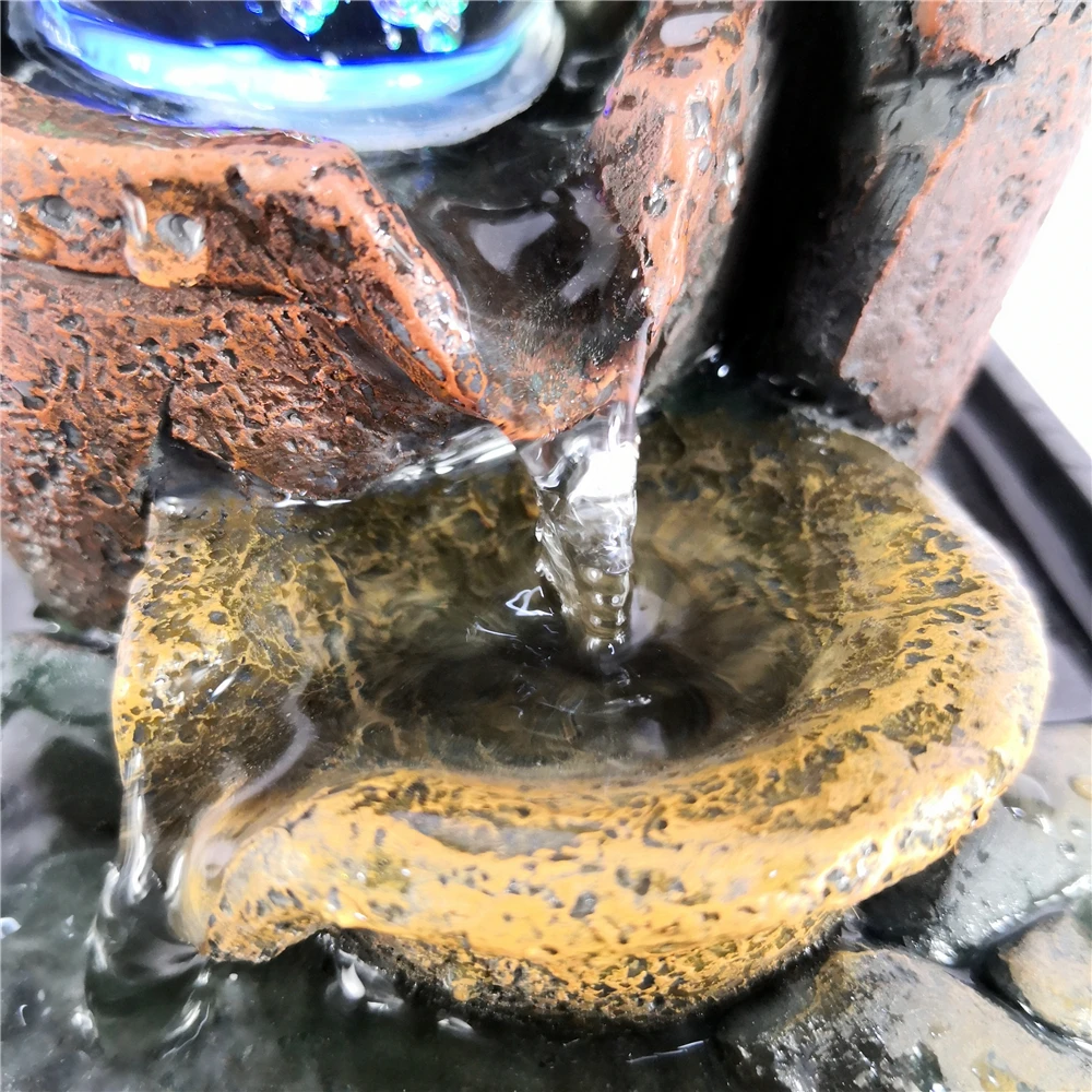 Настольный фонтан струящийся светодиодный водопад с подсветкой успокаивающие