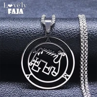 demon seal of amy stainless steel chain necklaces woman silver color satan pendant necklace jewelry acero inoxidable n4589s03