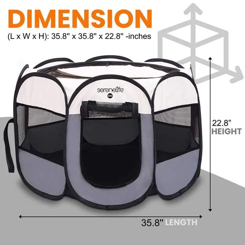 

8-Panel Cat Dog Large Portable Foldable Pet Tent and Exercise Playpen