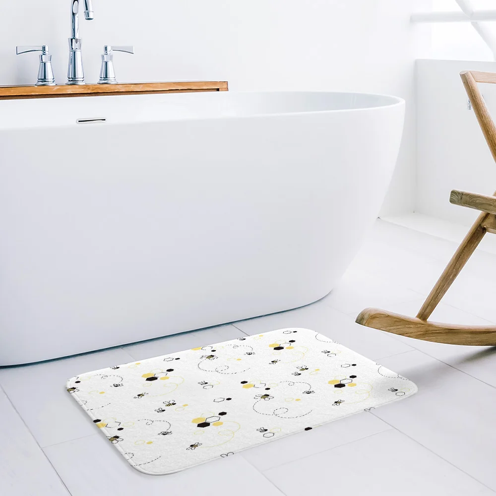 Милый квадратный Придверный коврик с мультяшным Пчелкой для входной двери