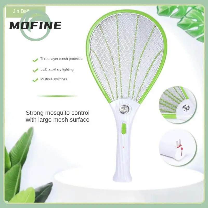 

Three-layer Large Mesh Mosquito Killer Anti-electric Shock Led Lighting Rechargeable Shock Fly Swatter Anti-electric Instant
