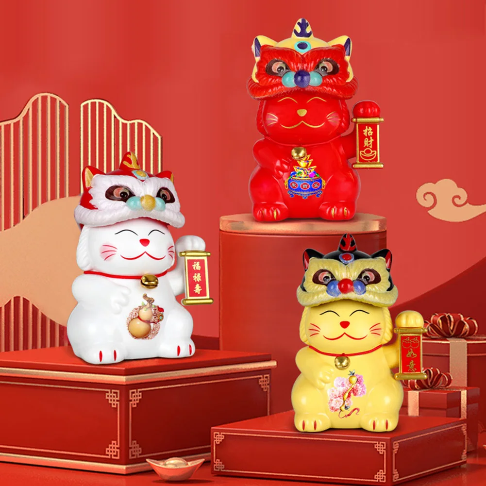 Светочувствительный автоматический танец льва LuckyCat солнечный автомобильные