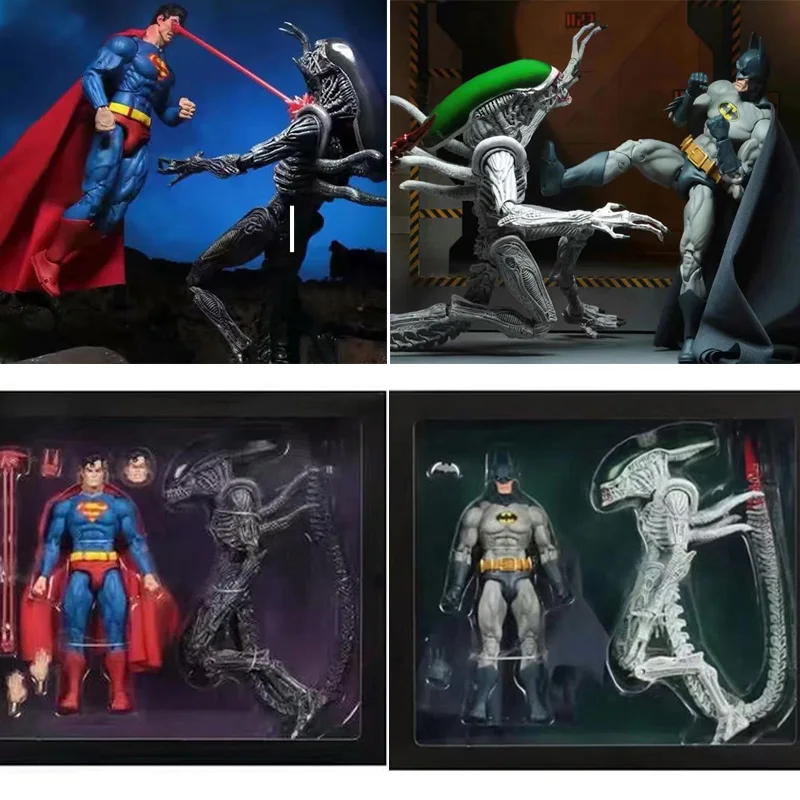 Фигурка Neca Superman Batman VS Alien Xenomorph NYCC 2019 оригинальная Коллекционная модель игрушка