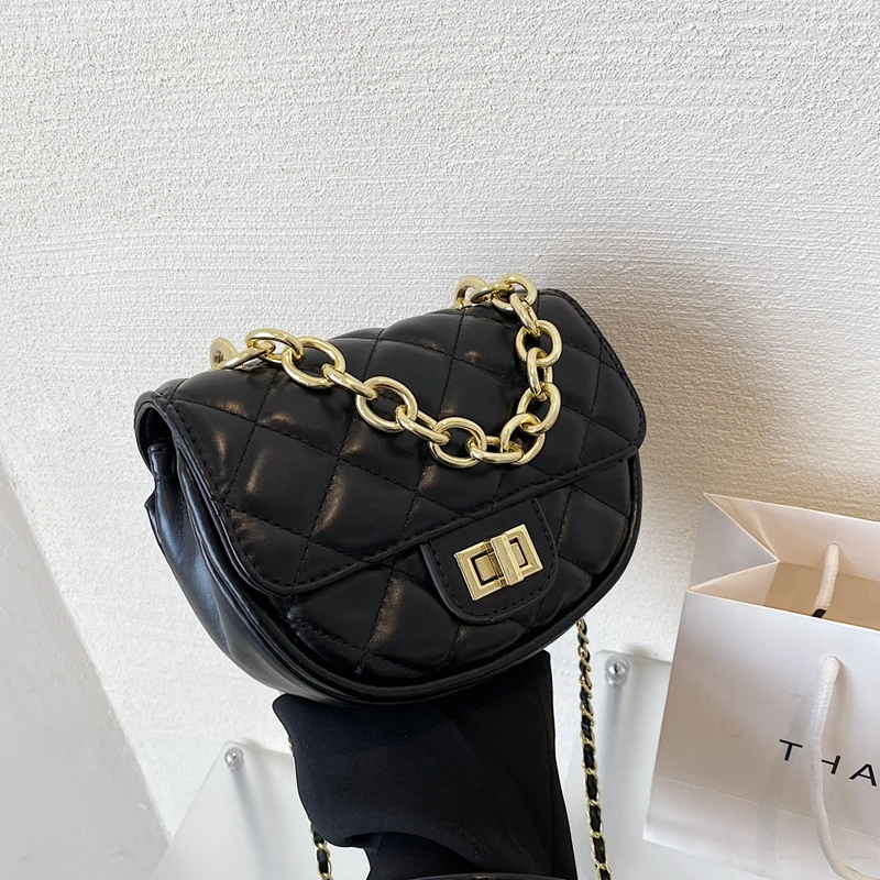 

Lingge Crossbody Shoulder Bags for Women Fashion Designer Small PU Leather Flap Chain Messenger Purses Handbags Sac A Main Femme
