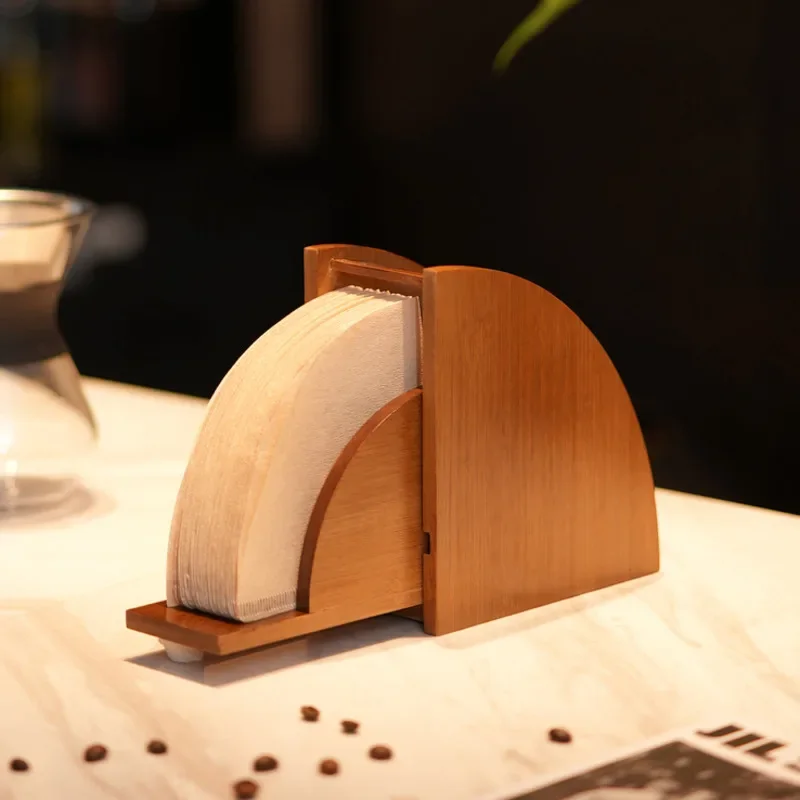 Бамбуковая влагостойкая коробка для хранения фильтров кофе ручной работы