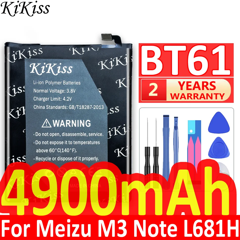 

KiKiSS BT61 Replacement Battery for Meizu Meizy M3 Note M3note L681H L681 L/M3 Note M681 M681H M Battery Batterij + Track NO
